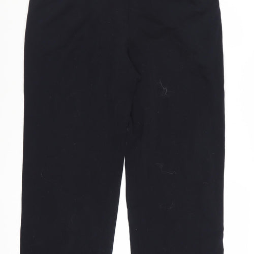CC Women Black Wool Blend Mid Rise Straight Leg Trousers Size 16