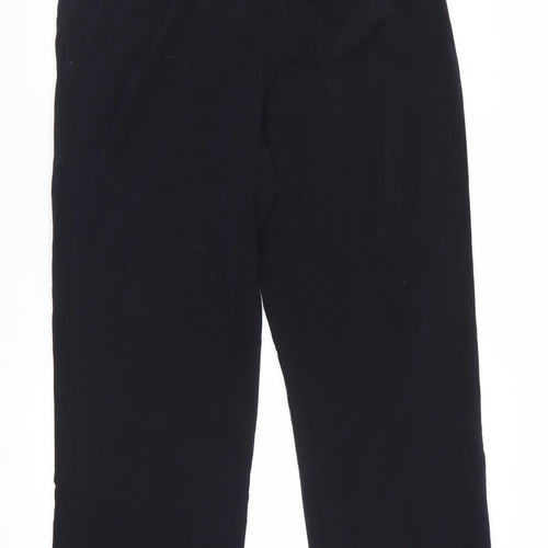 CC Women Black Wool Blend Mid Rise Straight Leg Trousers Size 16