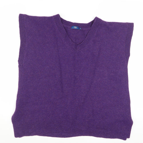 Cotton Traders Women's Purple Wool Blend Sleeveless V-Neck Vest Size 22
