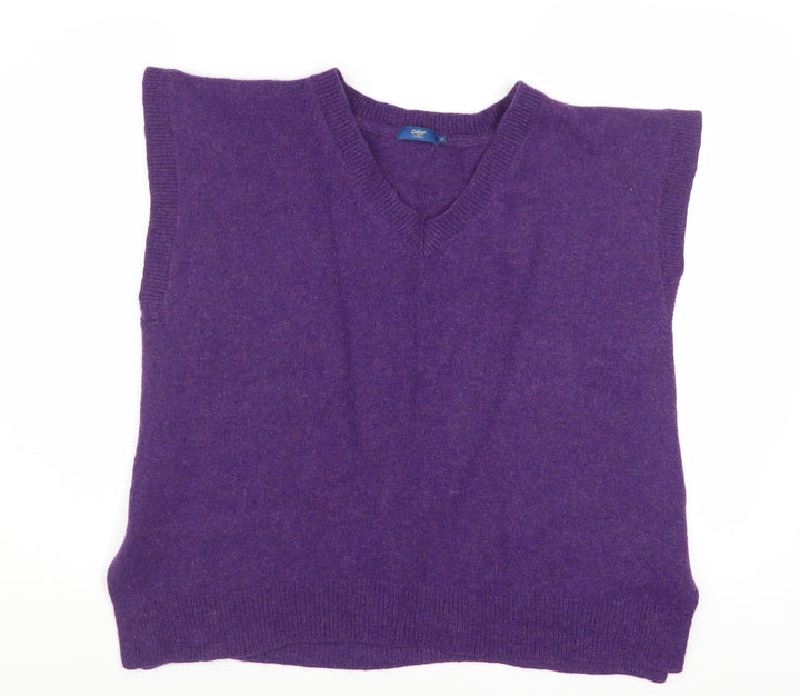 Cotton Traders Women's Purple Wool Blend Sleeveless V-Neck Vest Size 22