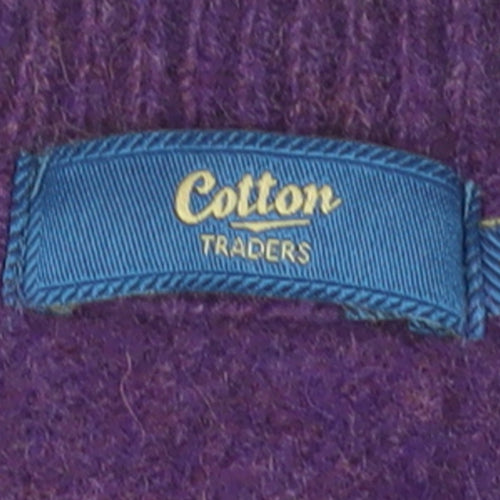 Cotton Traders Women's Purple Wool Blend Sleeveless V-Neck Vest Size 22