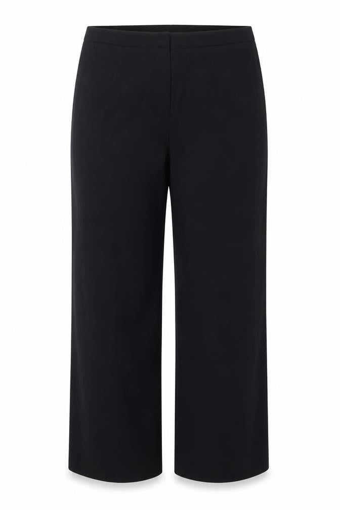 Front view of Country Casuals Women Black Wool Blend Stretch Straight Leg Trousers, size 16