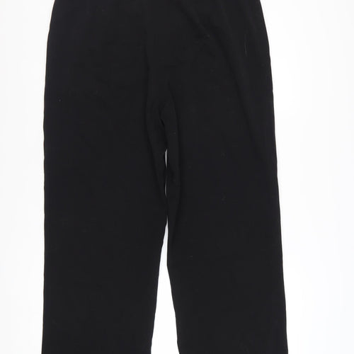 CC Women Black Wool Blend Stretch Straight Leg Trousers Size 16