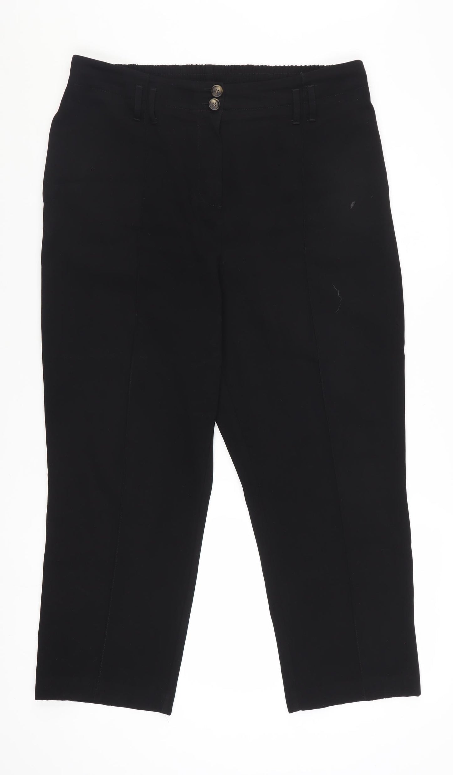 Dorothy Perkins Womens Black Cropped Trousers Size 14 Regular Fit