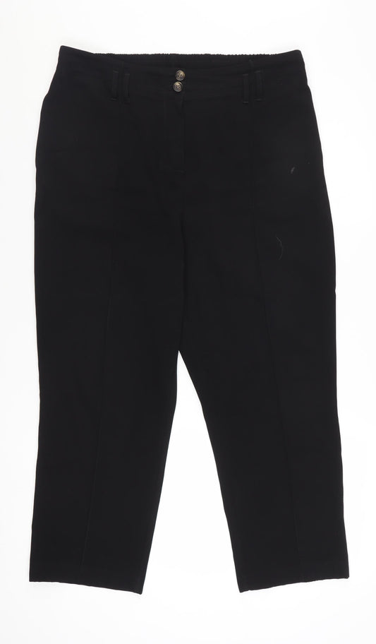 Dorothy Perkins Womens Black Cropped Trousers Size 14 Regular Fit