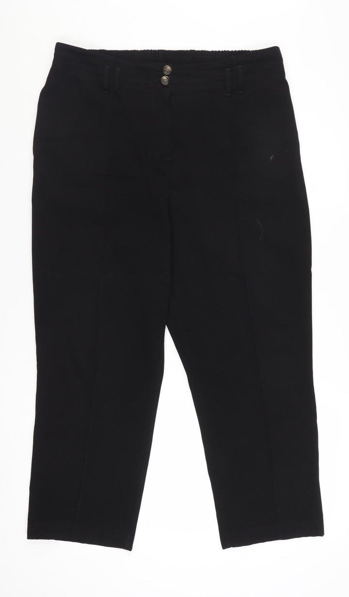 Dorothy Perkins Womens Black Cropped Trousers Size 14 Regular Fit