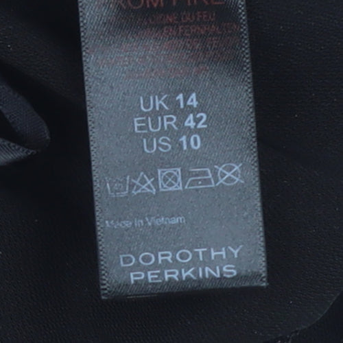 Dorothy Perkins Womens Black Cropped Trousers Size 14 Regular Fit