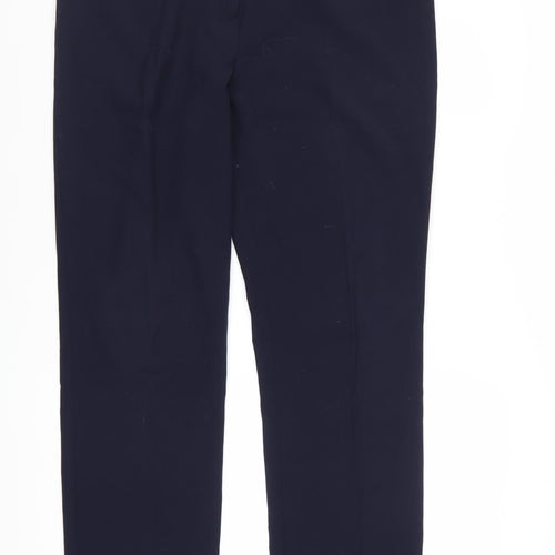 Marks and Spencer Womens Navy Stretch Trousers Size 16 Long
