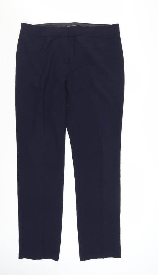 Marks and Spencer Womens Navy Stretch Trousers Size 16 Long