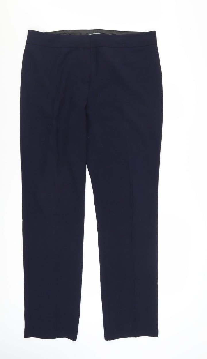 Marks and Spencer Womens Navy Stretch Trousers Size 16 Long
