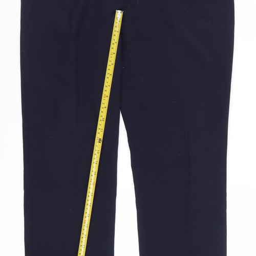 Marks and Spencer Womens Navy Stretch Trousers Size 16 Long