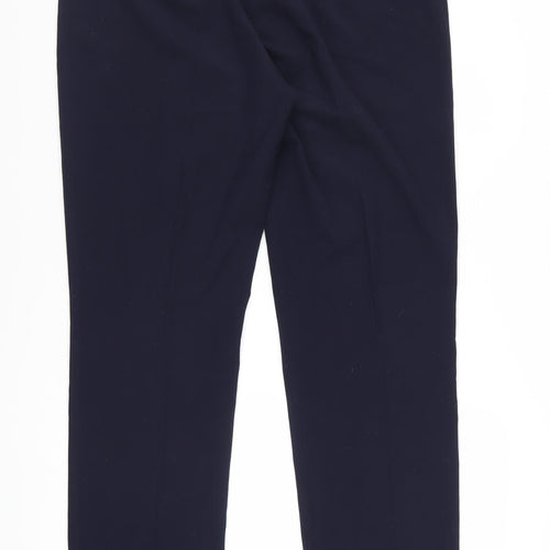 Marks and Spencer Womens Navy Stretch Trousers Size 16 Long