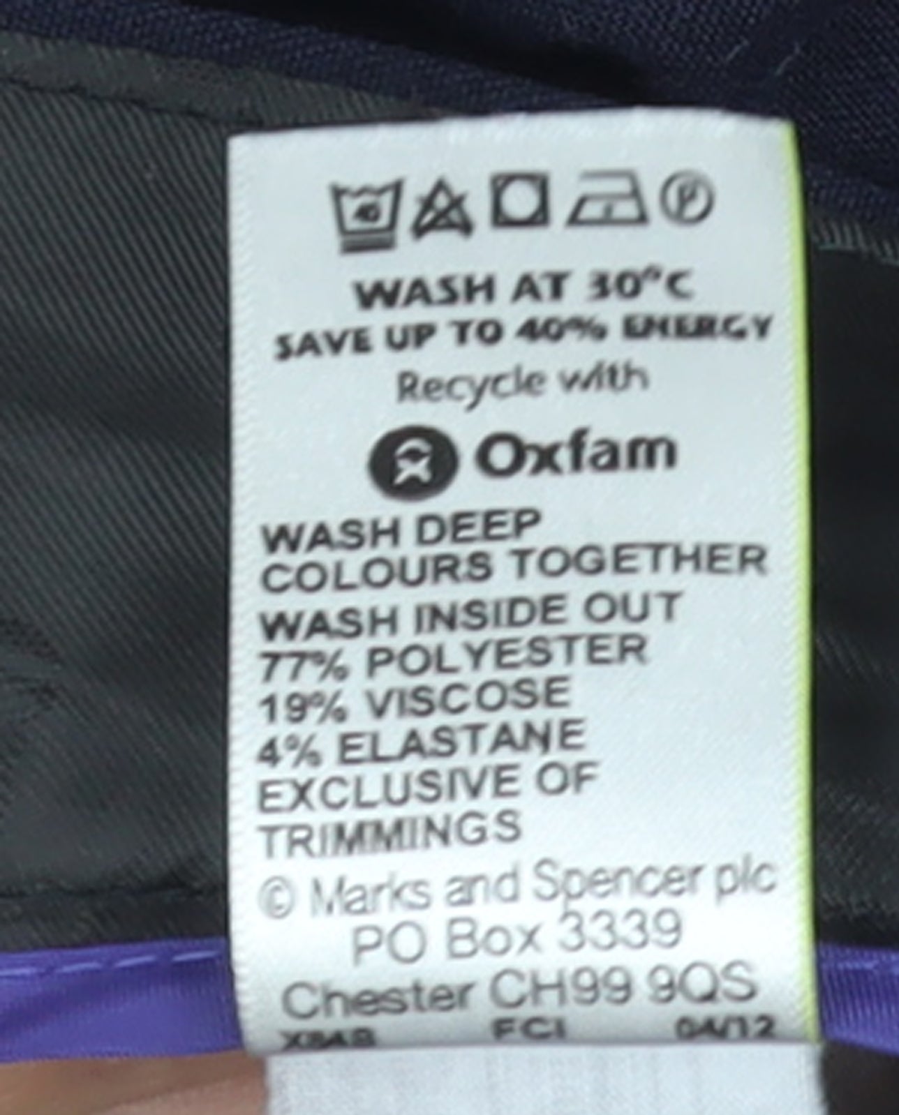 Marks and Spencer Womens Navy Stretch Trousers Size 16 Long