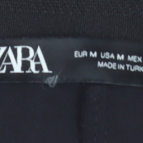 Zara Women Black Slim Tapered Trousers Size M