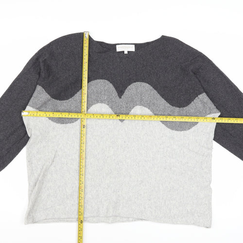 Bianco & Blu Womens Grey XL Merino Wool Blend Pullover Jumper