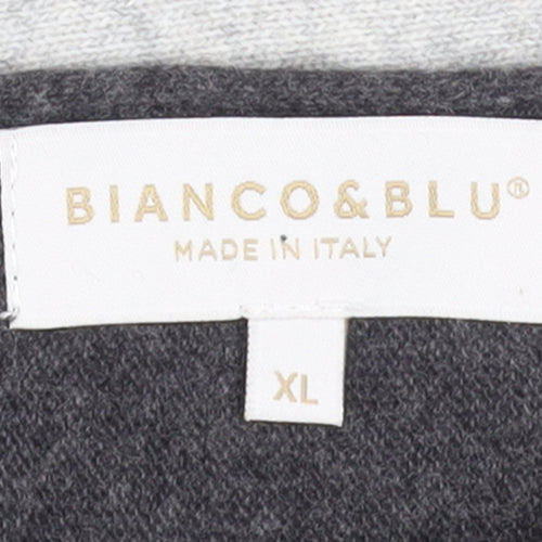Bianco & Blu Womens Grey XL Merino Wool Blend Pullover Jumper