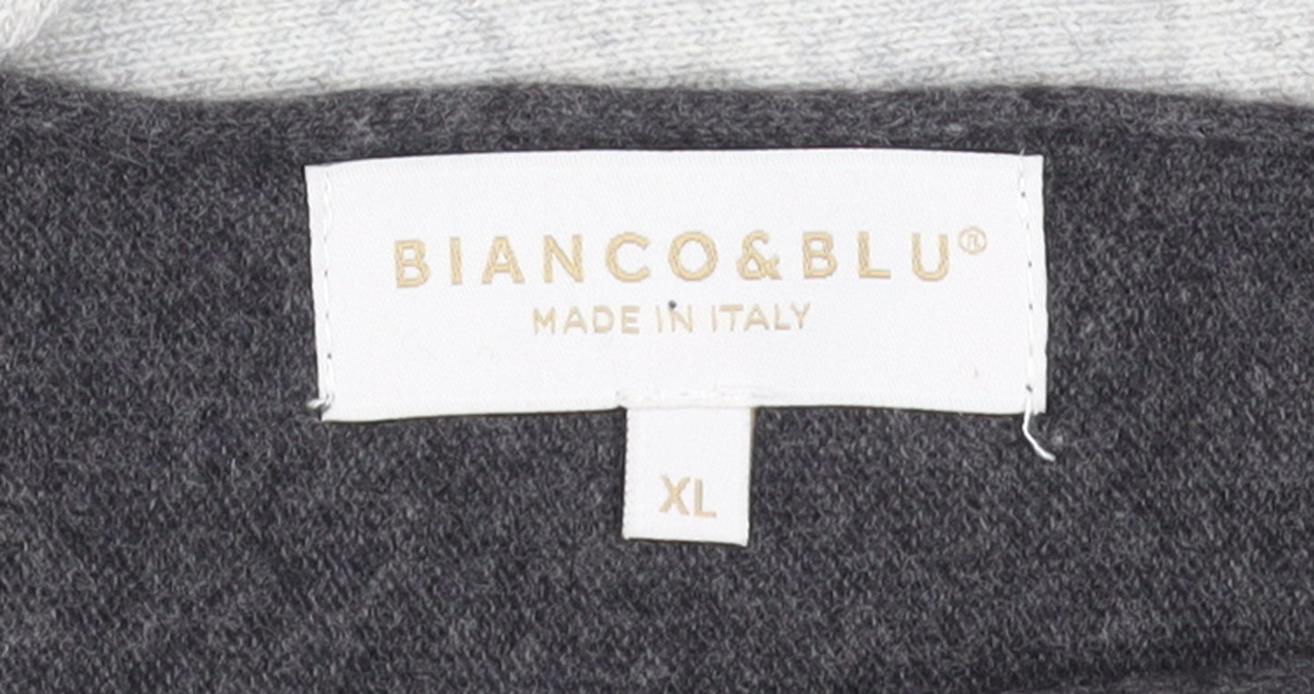 Bianco & Blu Womens Grey XL Merino Wool Blend Pullover Jumper
