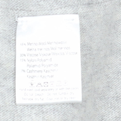 Bianco & Blu Womens Grey XL Merino Wool Blend Pullover Jumper