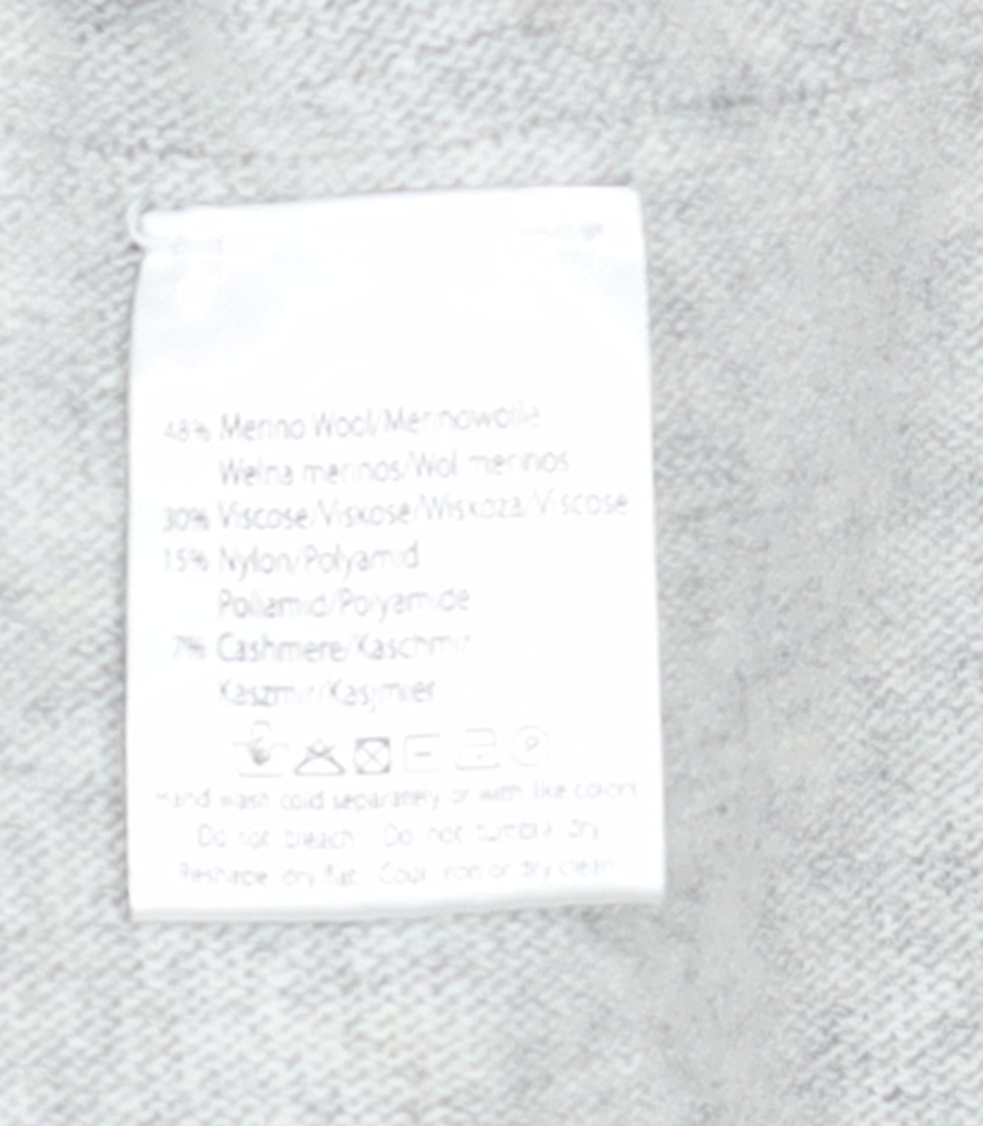 Bianco & Blu Womens Grey XL Merino Wool Blend Pullover Jumper
