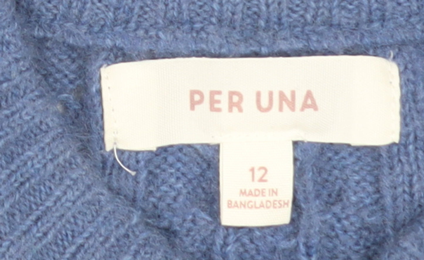 Marks and Spencer Women Blue Cable-Knit Sleeveless Cardigan Size 12