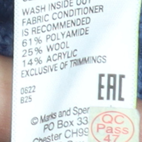 Marks and Spencer Women Blue Cable-Knit Sleeveless Cardigan Size 12