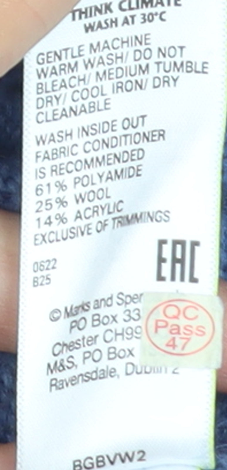 Marks and Spencer Women Blue Cable-Knit Sleeveless Cardigan Size 12