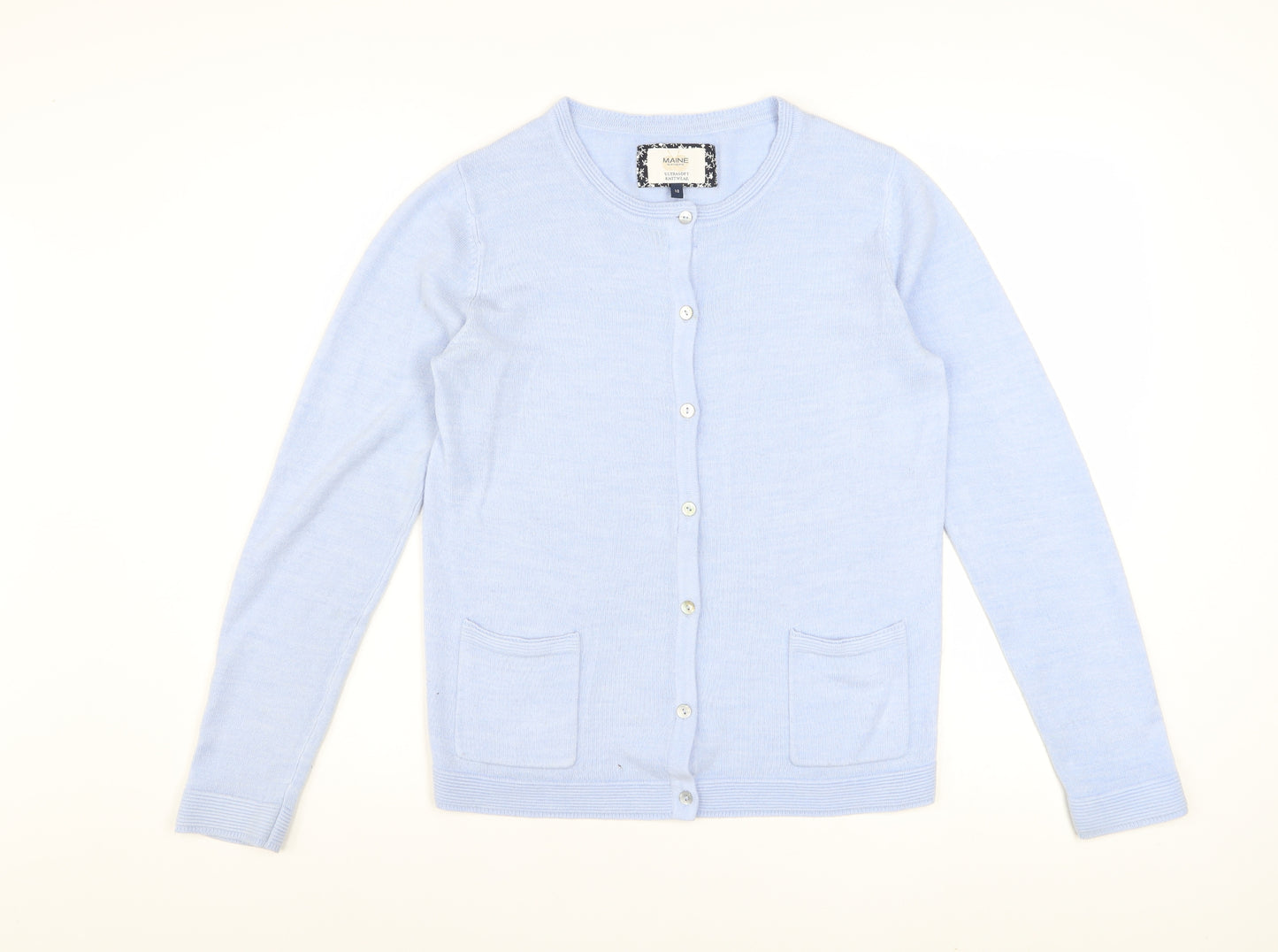 Maine New England Women's Blue Cardigan Size 10 Acrylic Knit