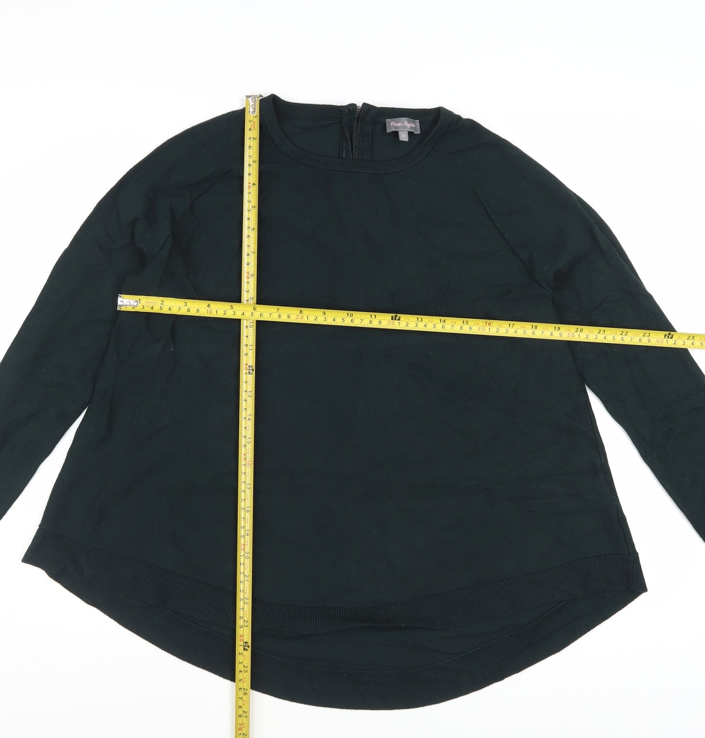 Phase Eight Women Green Crew Neck Long Sleeve Pullover Jumper Size 12