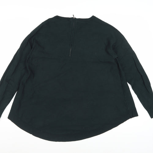 Phase Eight Women Green Crew Neck Long Sleeve Pullover Jumper Size 12