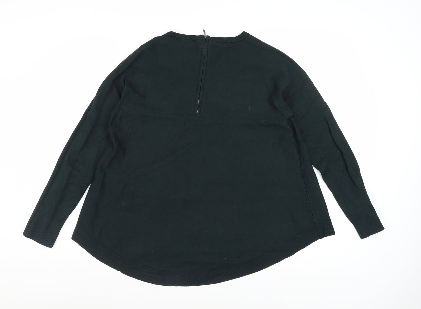 Phase Eight Women Green Crew Neck Long Sleeve Pullover Jumper Size 12