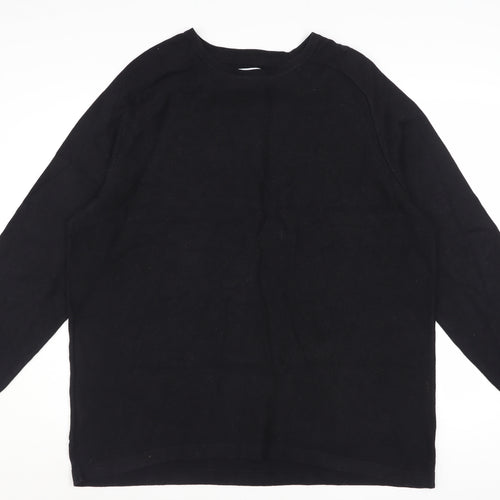 Red Herring Men's Black Cotton Crew Neck Pullover Jumper XL