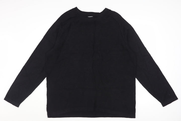Red Herring Men's Black Cotton Crew Neck Pullover Jumper XL