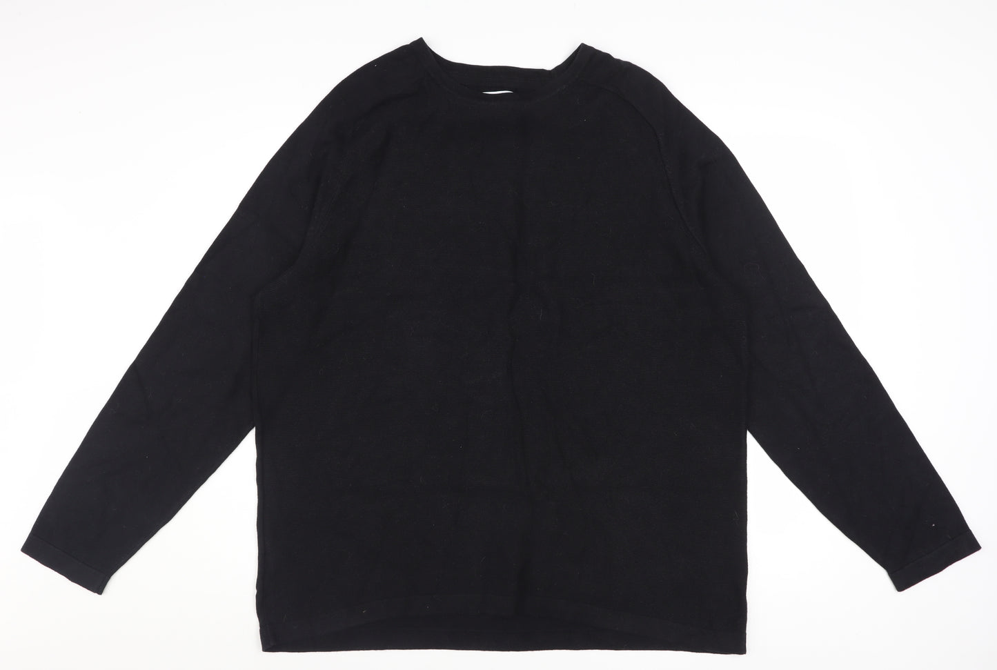 Red Herring Men's Black Cotton Crew Neck Pullover Jumper XL