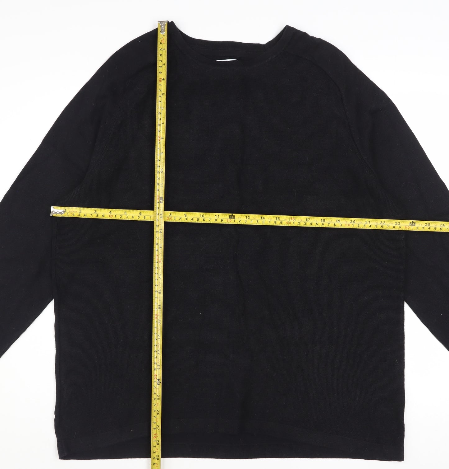 Red Herring Men's Black Cotton Crew Neck Pullover Jumper XL
