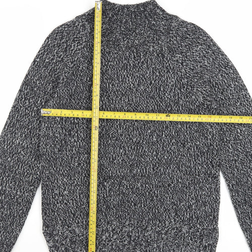 Next Women Grey Chunky Knit Mock Neck Jumper XS