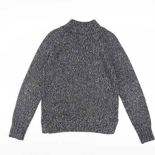 Next Women Grey Chunky Knit Mock Neck Jumper XS