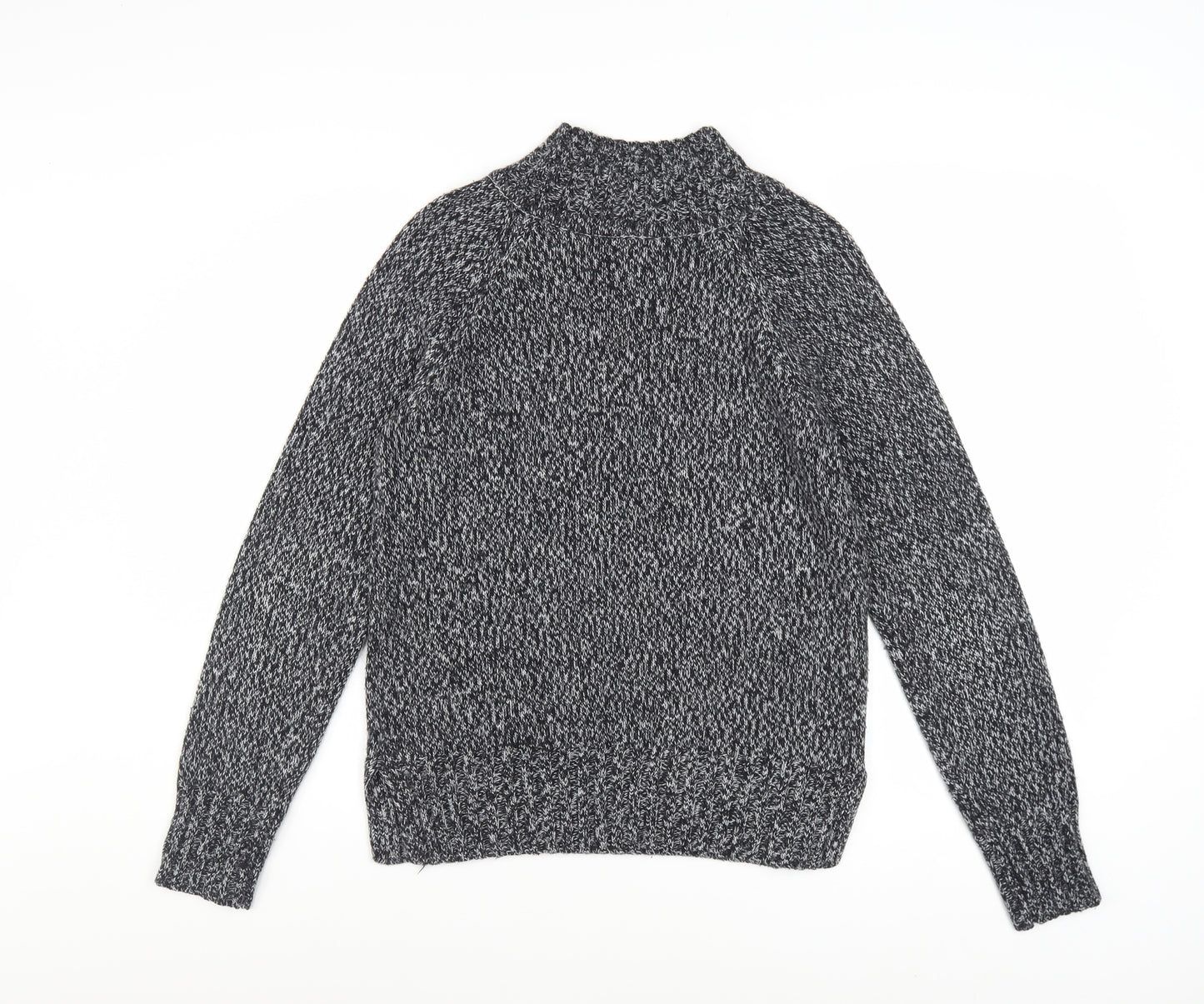 Next Women Grey Chunky Knit Mock Neck Jumper XS
