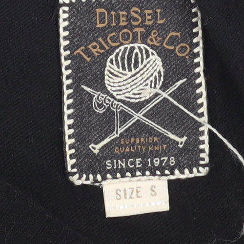 Diesel Men's Black Crew Neck Pullover Jumper Size S