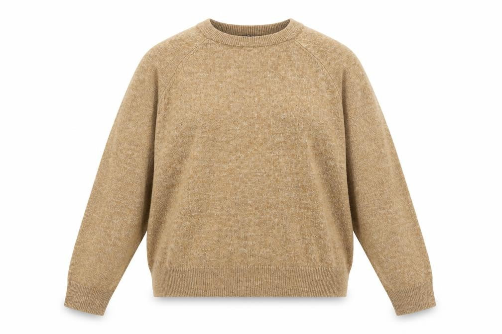 H&M Women Beige 3XL Pullover Knit Jumper Crew Neck Relaxed Fit
