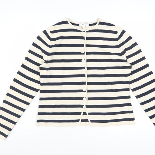 Marks and Spencer Women’s Multicoloured Stripe Cardigan M