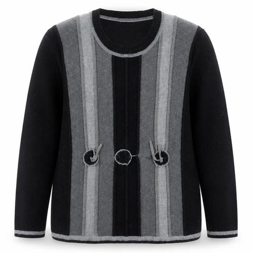 Roman Originals Women’s Grey Striped Cardigan 2XL Knit Jumper