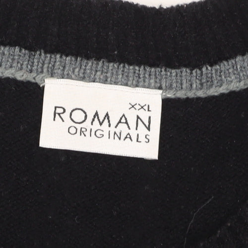 Roman Originals Women’s Grey Striped Cardigan 2XL Knit Jumper