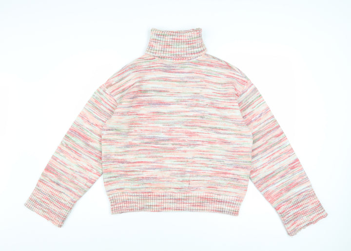 Marks and Spencer Women’s Multicoloured Roll Neck Knit Jumper M