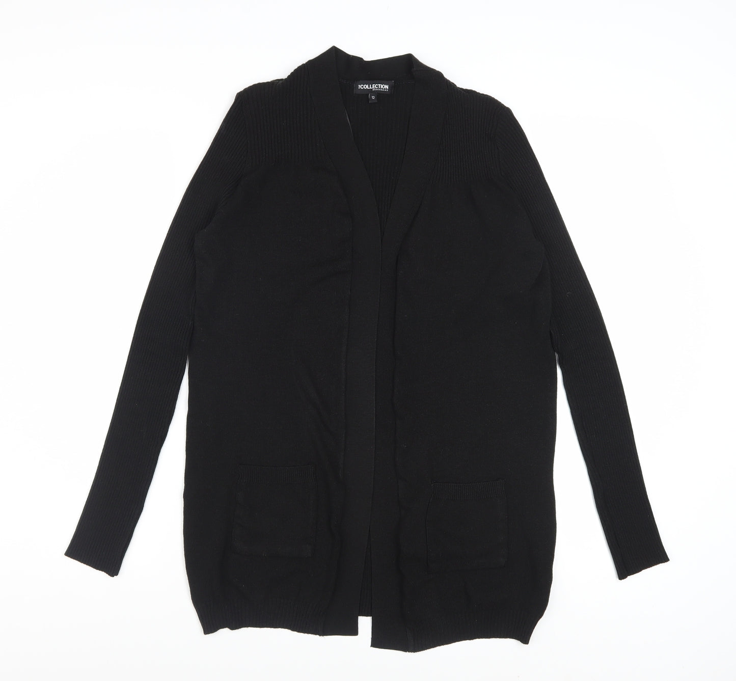Debenhams Women’s Black Size 12 Knit Long Sleeve Open Cardigan
