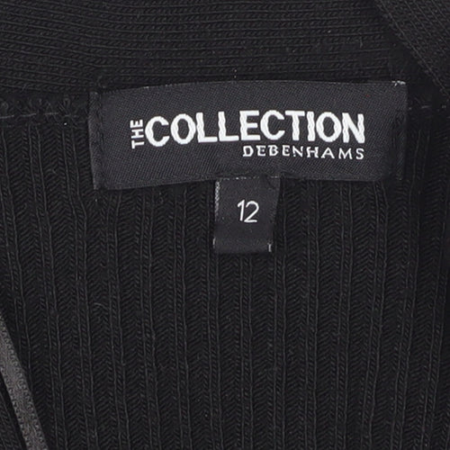 Debenhams Women’s Black Size 12 Knit Long Sleeve Open Cardigan
