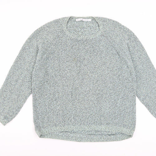 & Other Stories Women Green Cotton Chunky Knit Pullover Jumper L UK 14