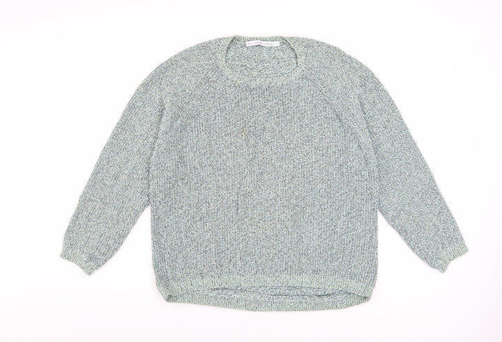 & Other Stories Women Green Cotton Chunky Knit Pullover Jumper L UK 14