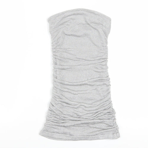 Motel Women's Silver Strapless Bodycon Mini Dress XS