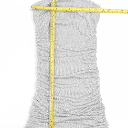 Motel Women's Silver Strapless Bodycon Mini Dress XS
