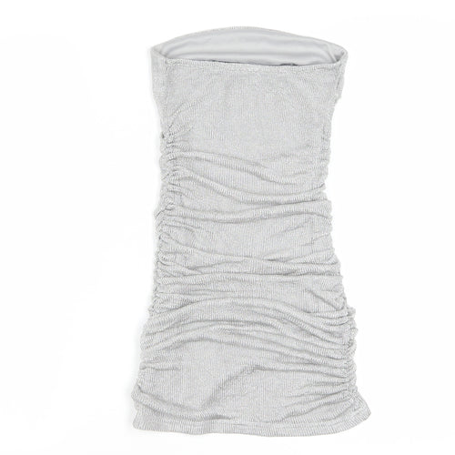 Motel Women's Silver Strapless Bodycon Mini Dress XS